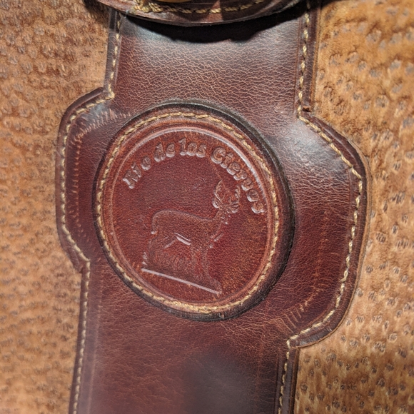 Vintage Distressed Leather Bag Purse.  #35 - Picture 3 of 6